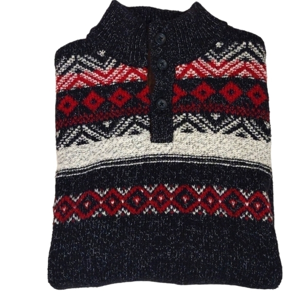 Chaps Men's 1/4 Button Sweater - Picture 2 of 6